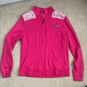 Vineyard Vines Fuchsia Quarter-Zip pullover small